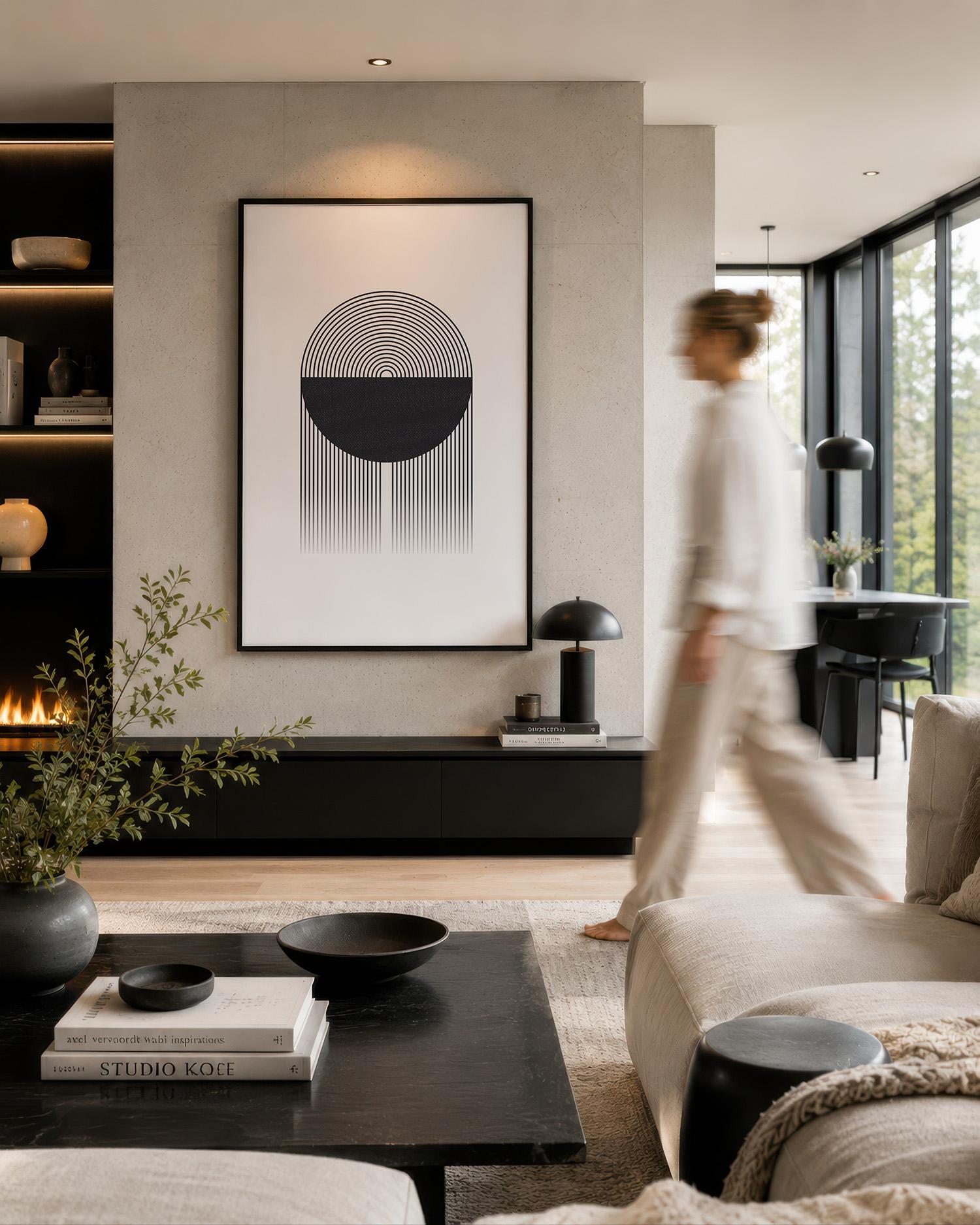 Affiche géométrique noir et blanc – Composition I – Image 4