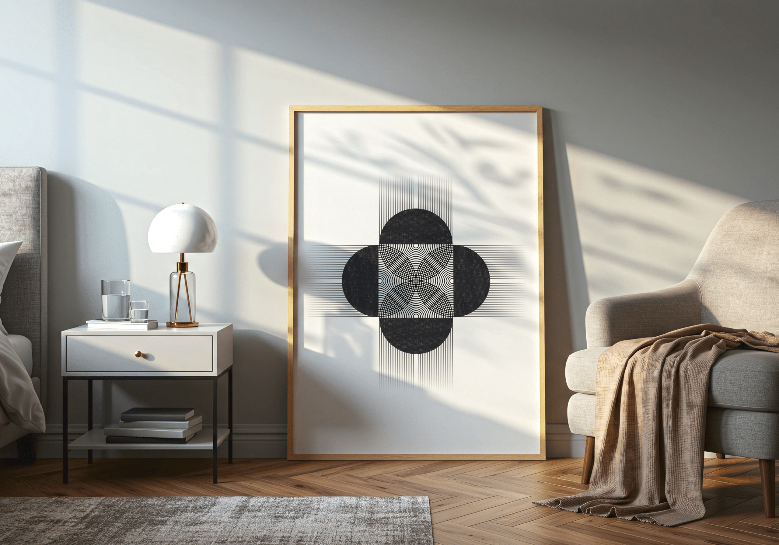 Affiche géométrique noir et blanc – Composition 3 – Image 2