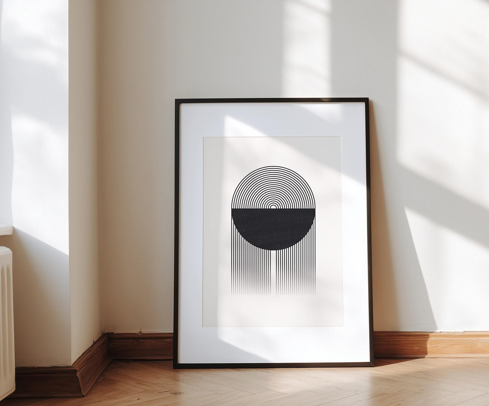Affiche géométrique noir et blanc – Composition I – Image 2