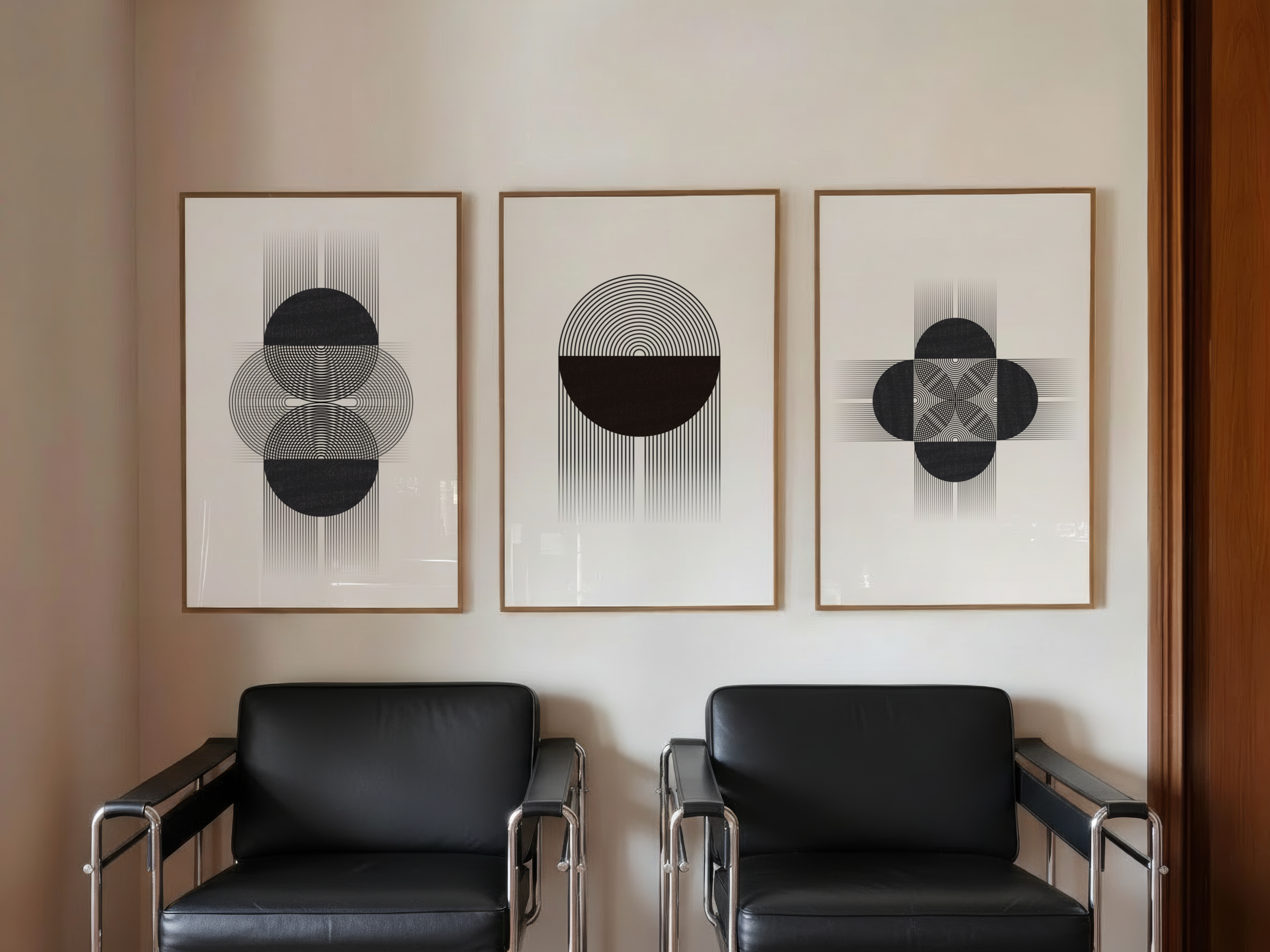 Affiche géométrique noir et blanc – Composition 3 – Image 3