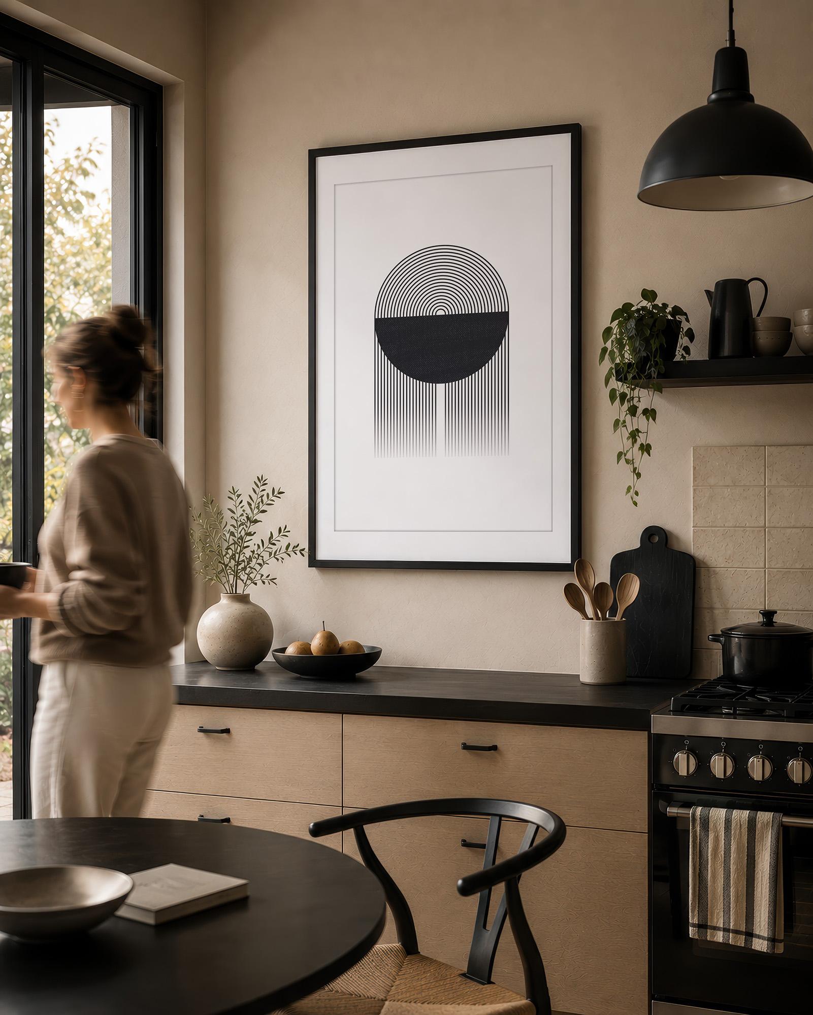 Affiche géométrique noir et blanc – Composition I – Image 3