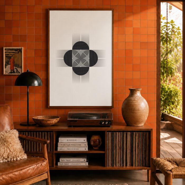 Affiche géométrique noir et blanc – Composition 3