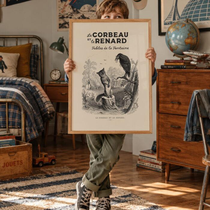 Affiche fable - Le Corbeau et le Renard