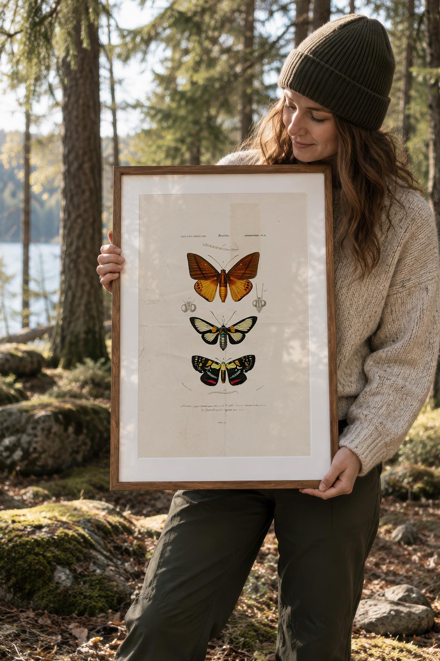 Affiche vintage papillons de nuit